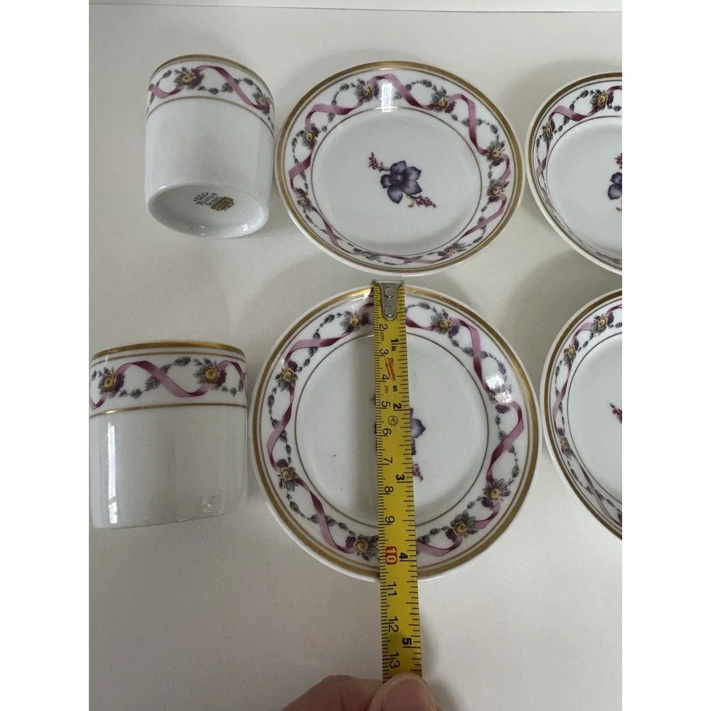 Richard Ginori - Impero Manifattura Di Doccia Italy Cup and Saucer Coffee 4x Set